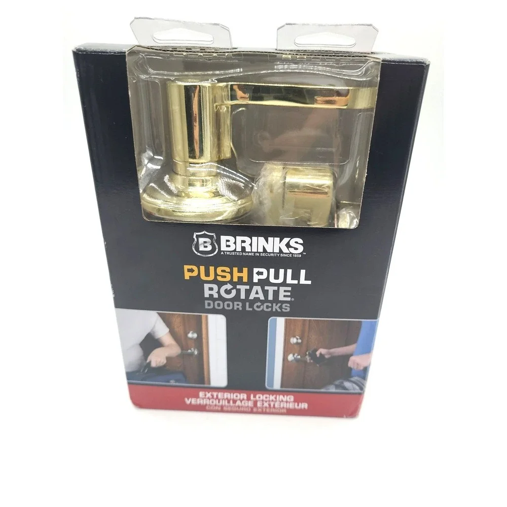 Brinks Glenshaw Polished Brass Push Pull Rotate Entry‎ Lever Lock 23014-105